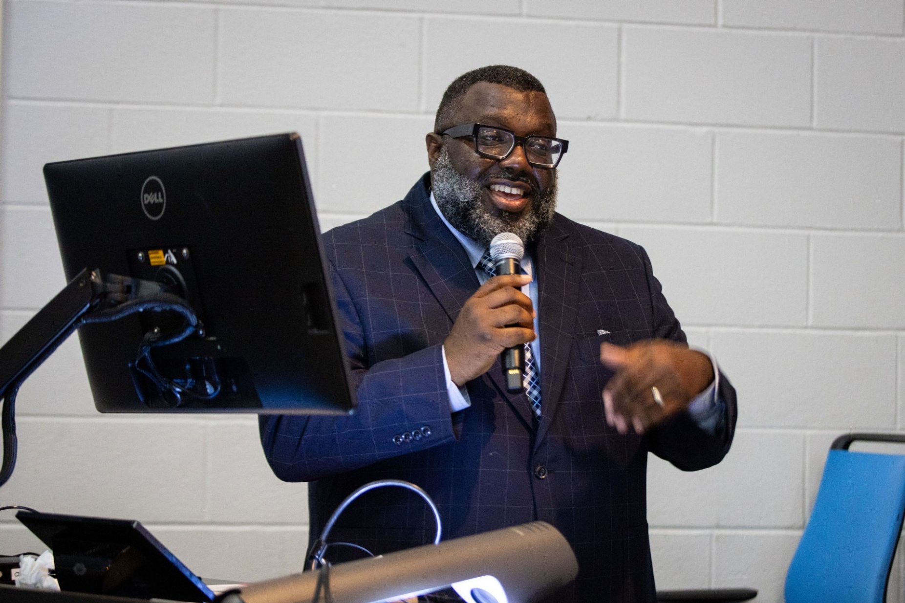 LaGarrett King, PhD delivering public speech. 