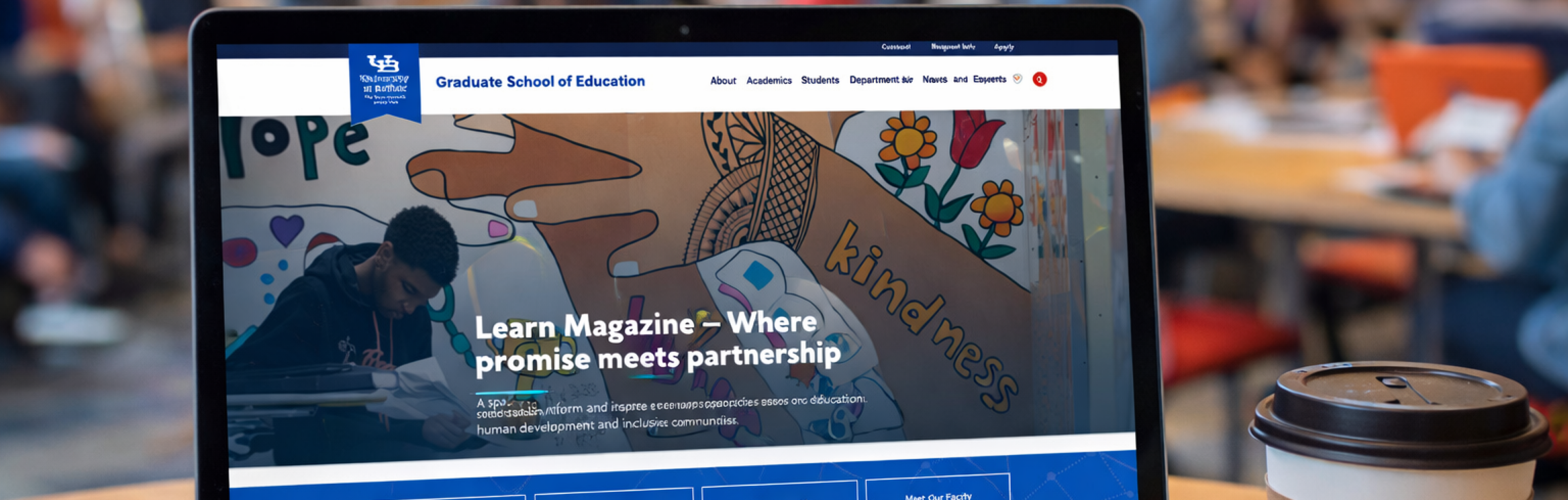 GSE website displayed on a laptop. 