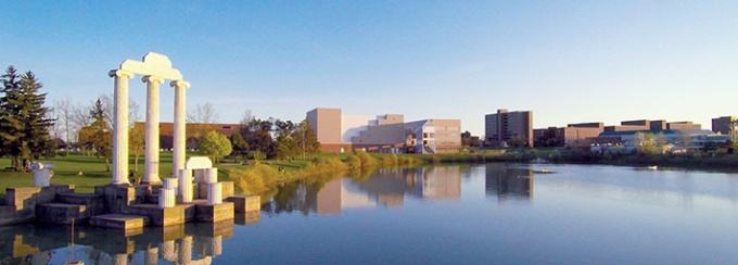 Lake LaSalle, Baird Point and various buildings on UB's North Campus. 