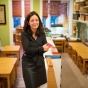 UB alumna Anna Liuzzo in a classroom at Roots of the Future, the Montessori preschool she founded in Clarence. 