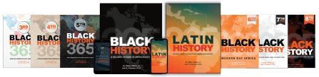 Black History 365 logo. 