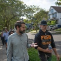 Zoom image: Wade Berger talks to PUSH director Clarke Gocker (right) during a walking tour&nbsp; 