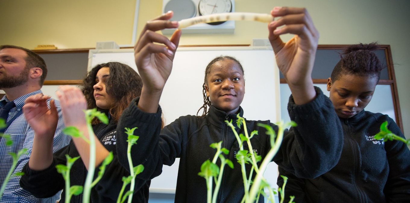 Buffalo Public School students engaged in science class.