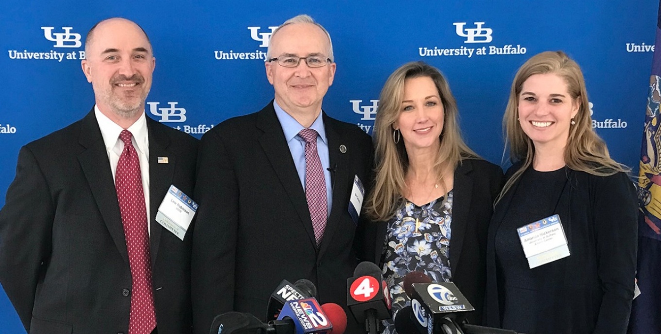 Amanda Nickerson with Keynote speakers from the 15th Annual School Safety Seminar. 