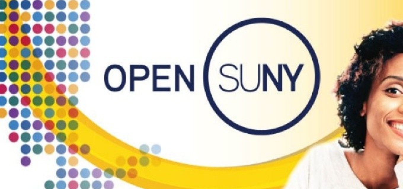 Open SUNY graphic with portrait of student. 