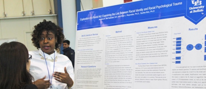 GSE student presenting her research. 