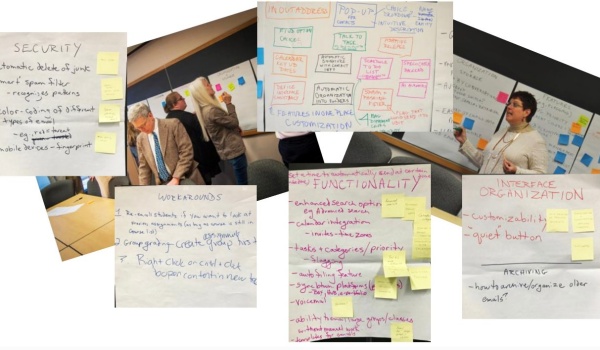 Zoom image: Collage of Bonded Design brainstrom session with Valerie Nesset. 