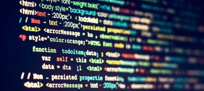 Image of computer code on a screen.