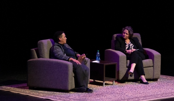 Zoom image: GSE Dean and Professor Suzanne Rosenblith and Raechele Pope, professor, chief diversity officer and associate dean of faculty and student affairs, concluded the Teach-In with an interactive town hall session. 