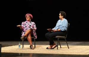 Zoom image: Crystal Fleming, PhD, professor of sociology and Africana studies and associate faculty in the Department of Women's, Gender and Sexuality Studies at SUNY Stony Brook, sat for a Q&amp;A with Christina U. King, GSE assistant professor of literacy education. 