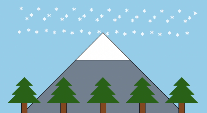 Mountain image created by in-service teachers&rsquo; coursework projects. 