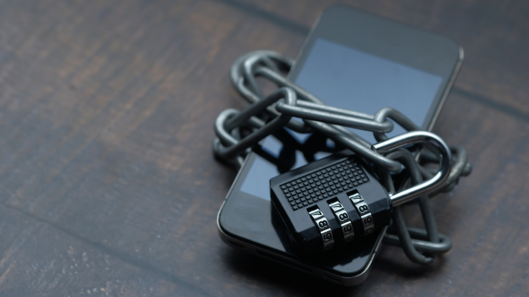 Cellphone locked up with bike lock. 