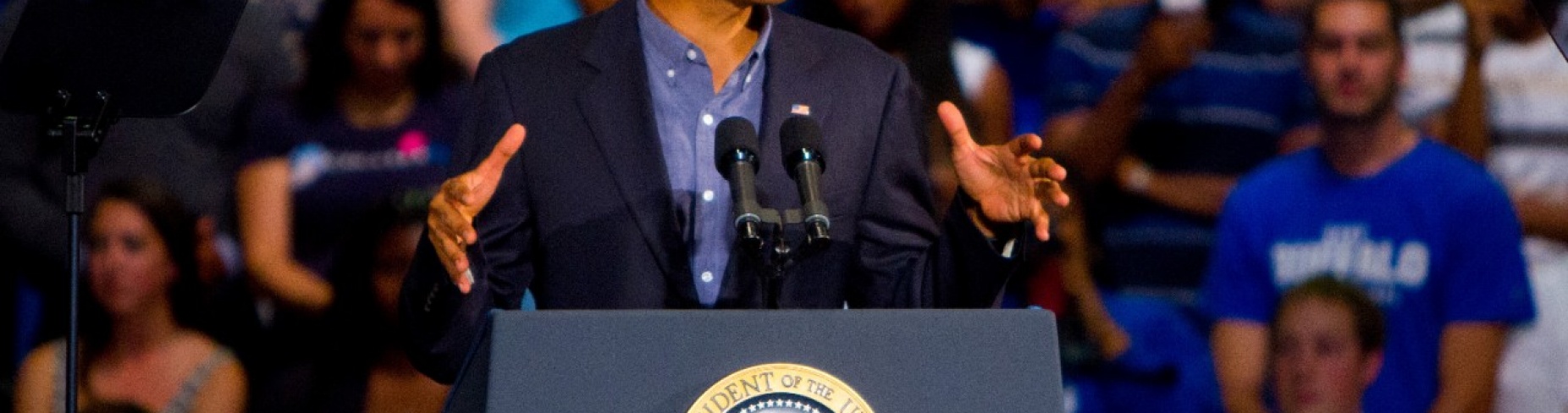 President Barack Obama speaks at UB's Alumni Arena on Aug. 22. 