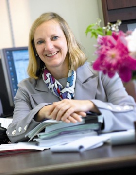 Lucinda Finley in her office. 