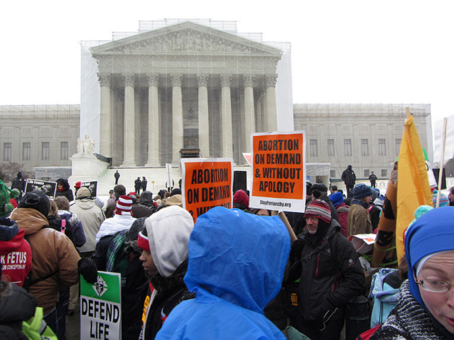 Protesters outside the U.S. Supreme Court.