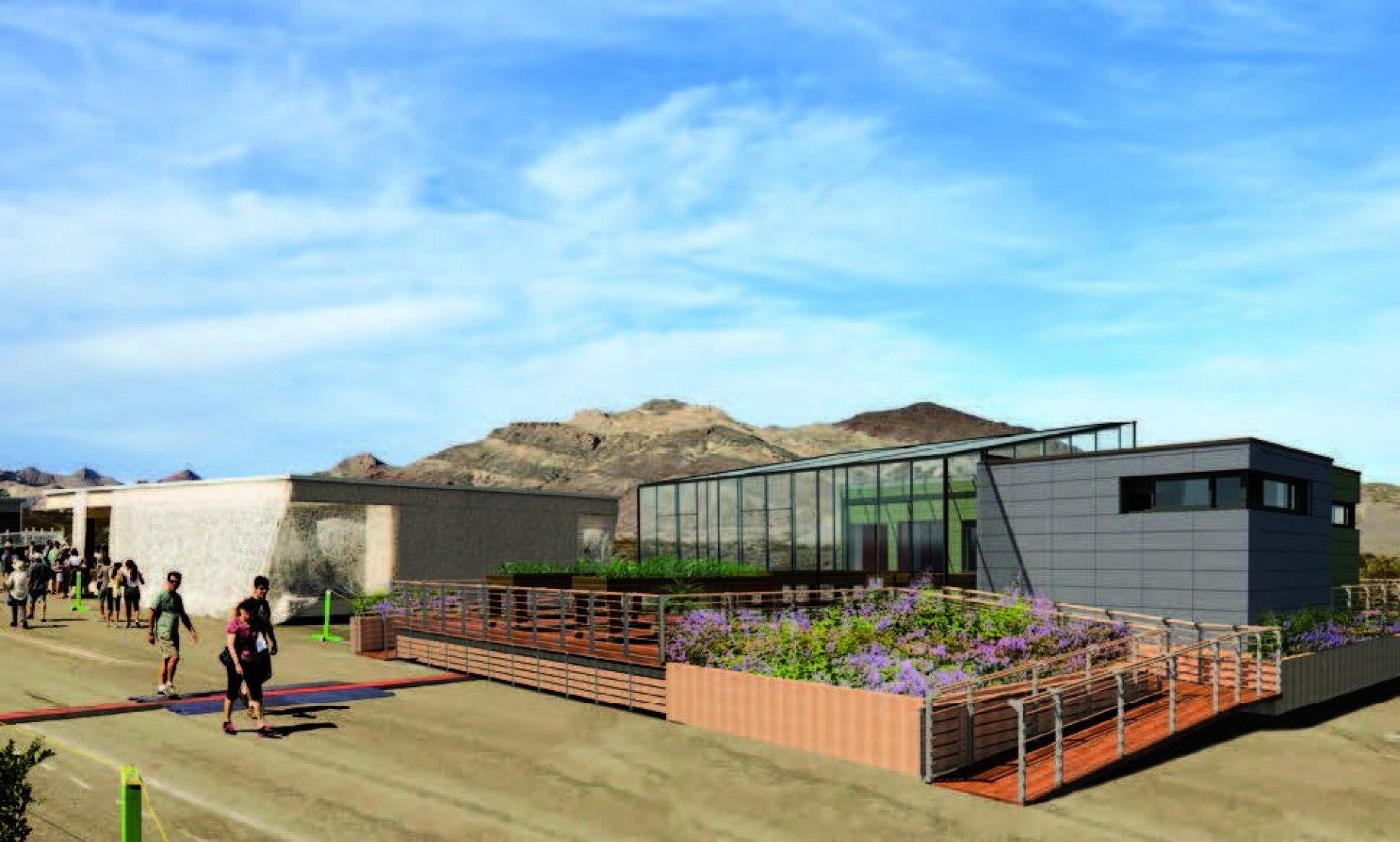 Rendering of a sleek, modern-looking house. 