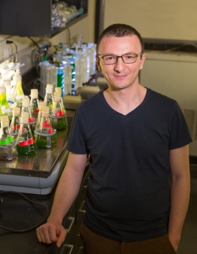 Berat Haznedaroglu in his lab. 