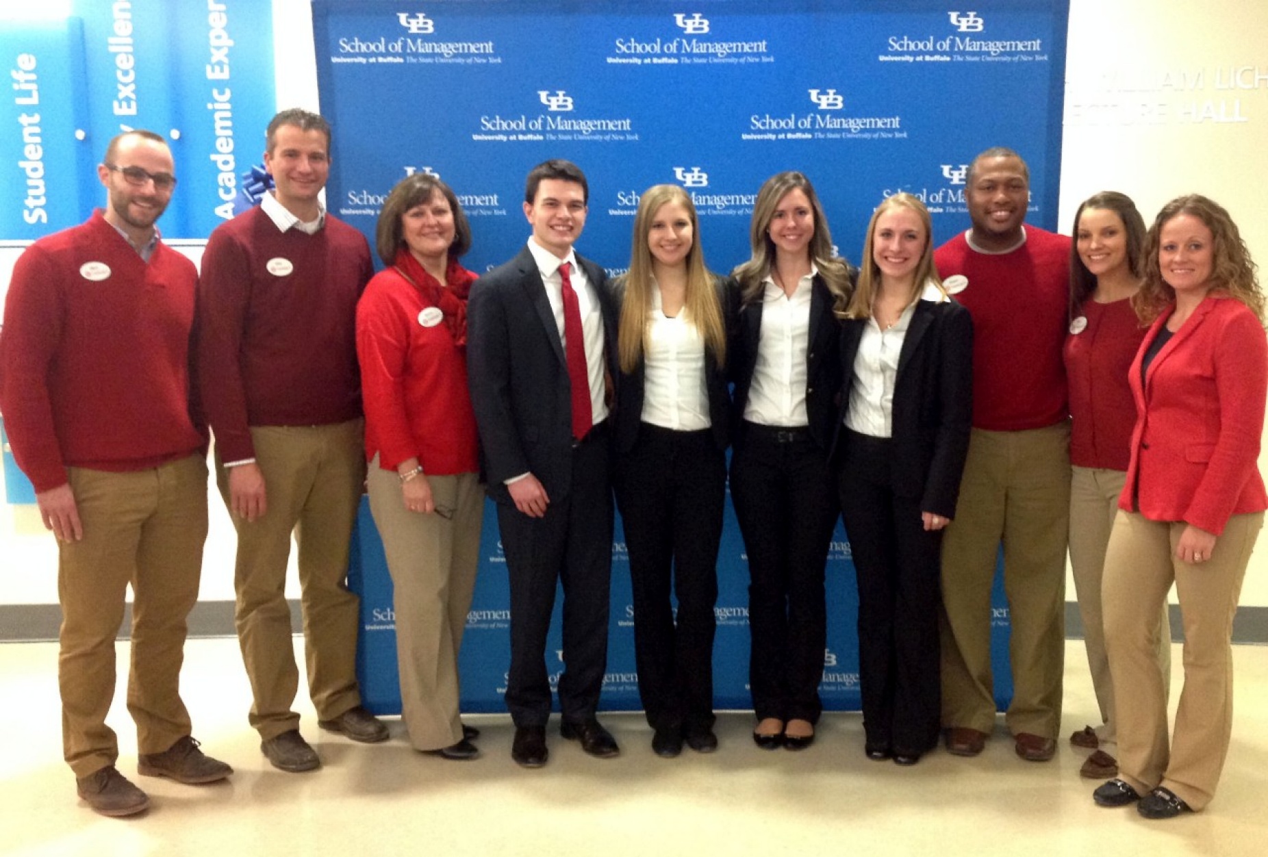 From left, Matt Pritchard, Mike Pollutro, Nancy Farrell, Stephen Maloney, Kelly Zdrowak, Anna Osilovsky, Shannon Gallagher, Shawn Jemison, Nikki Henry and Megan Kane. 