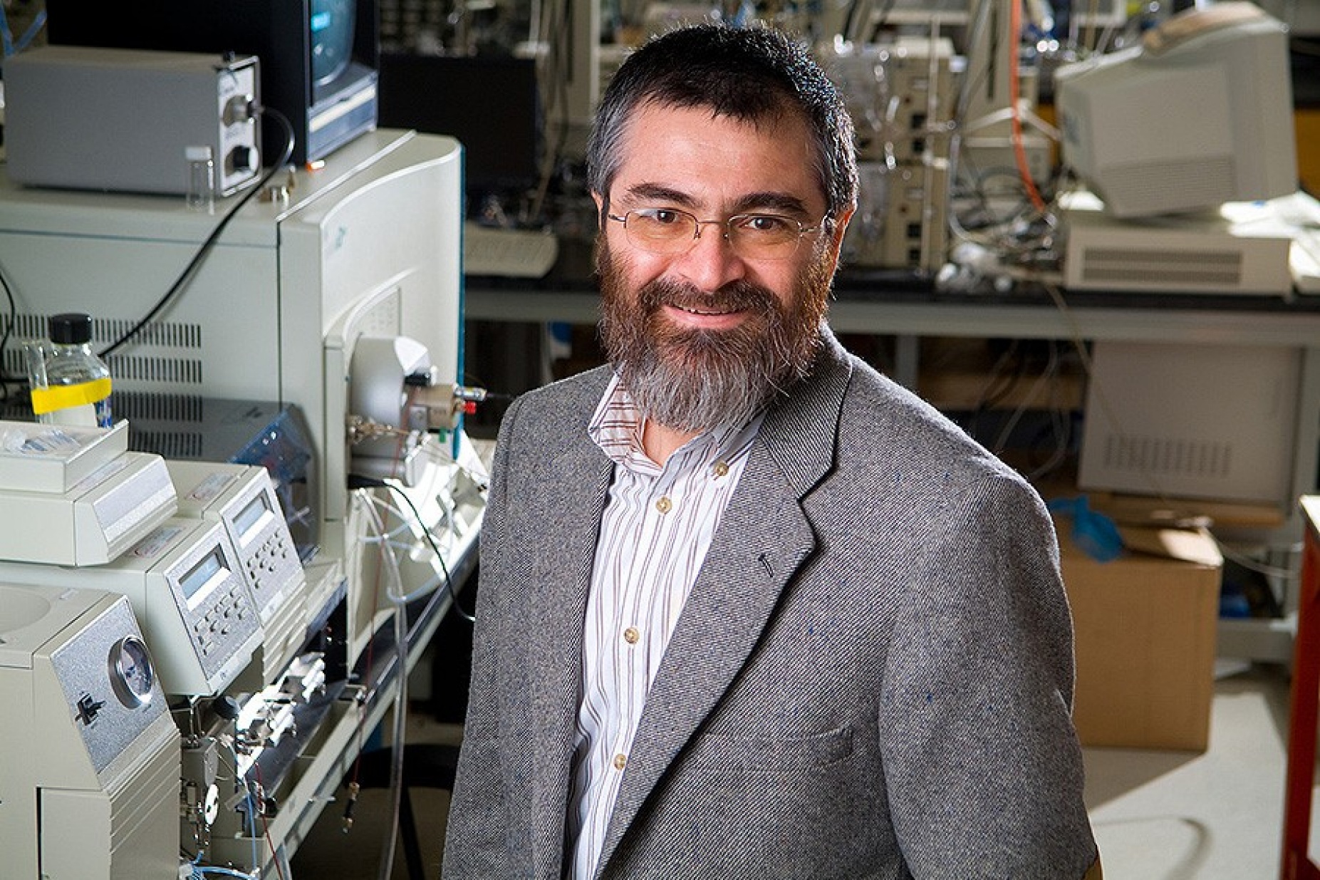 Luis Colon, professor of chemistry, in a laboratory.