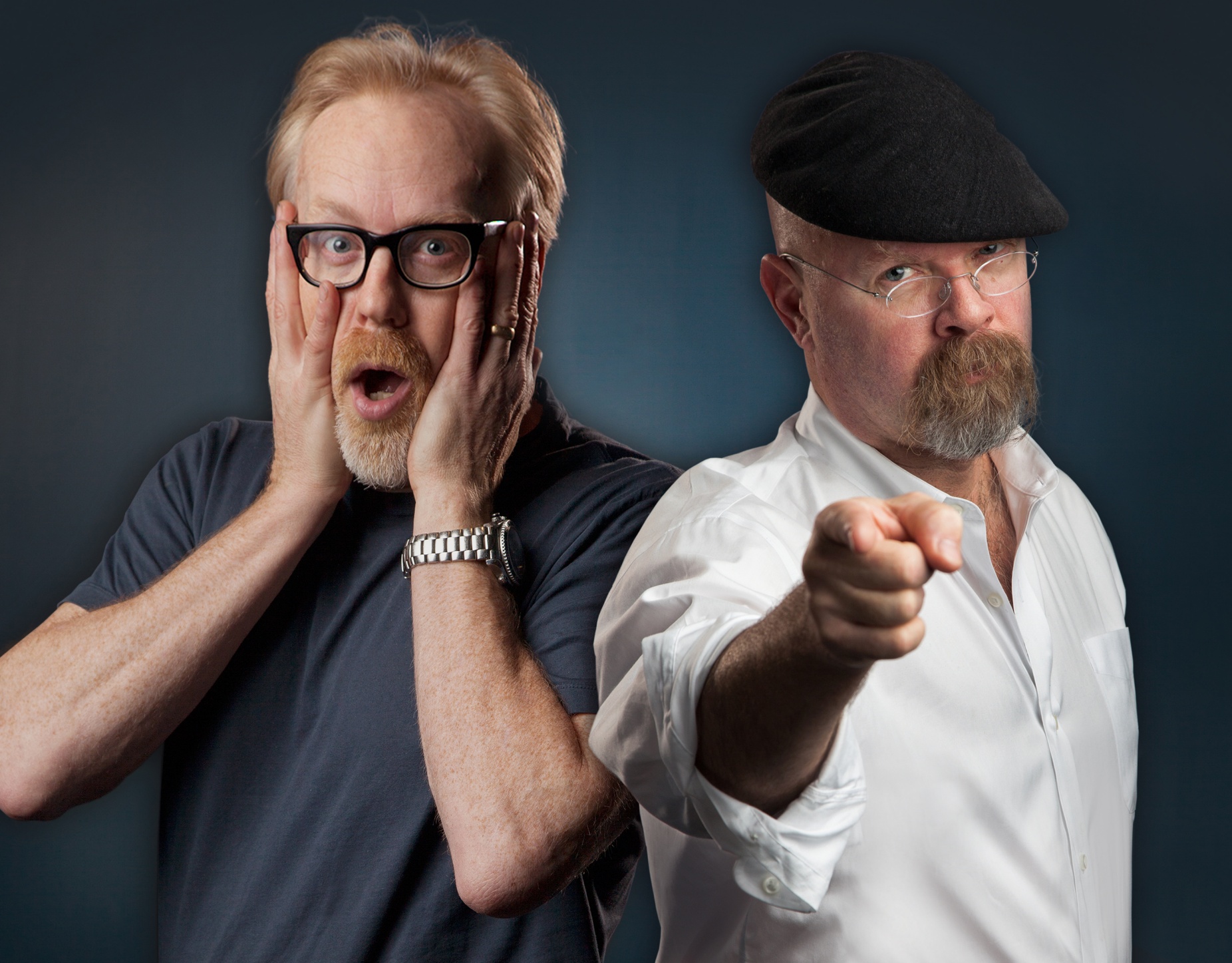 Mythbusters Jamie Hyneman & Adam Savage. 