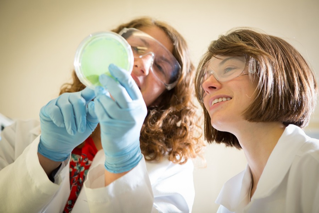 Environmental and Water Resources Engineering graduate students in a lab. 