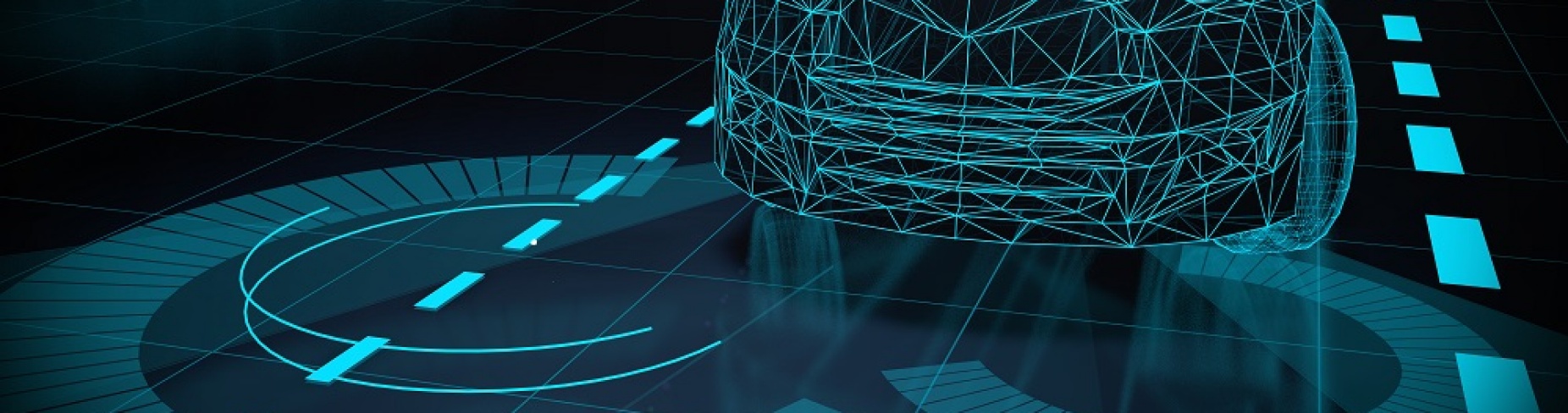 illustration of a car with computer vision.