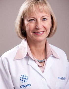 Portrait of Anne B. Curtis, MD, Charles and Mary Bauer Professor and Chair of the Department of Medicine and SUNY Distinguished Professor in the Jacobs School of Medicine and Biomedical Sciences. 
