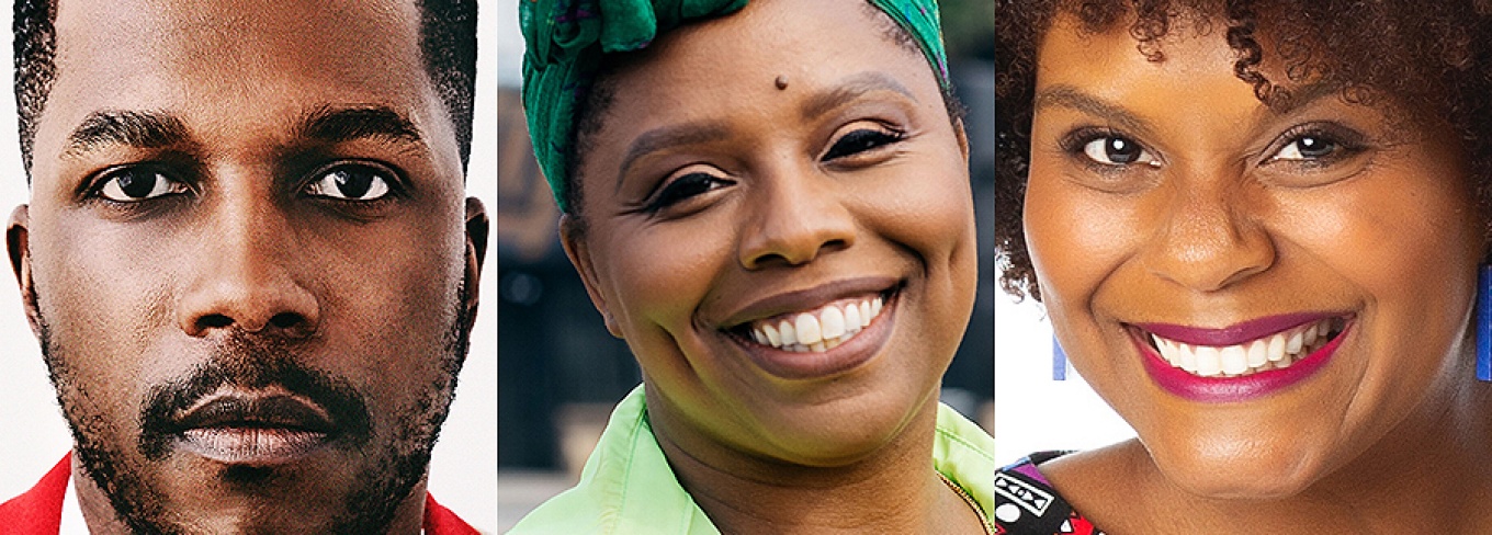 Photos of this year's Distinguished Speakers Series guests: Leslie Odom Jr., Patrisse Cullors and Tabitha Brown.