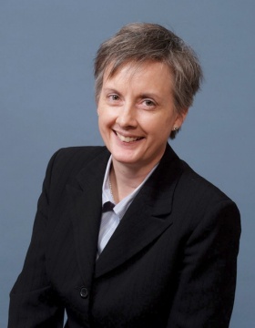 Portrait of UB administrator Laura Hubbard. 