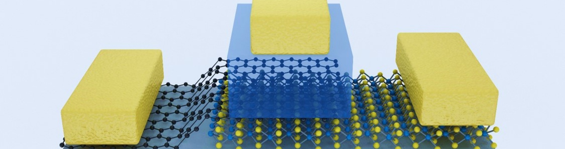 An illustration of the transistor, showing its different layers and materials. 