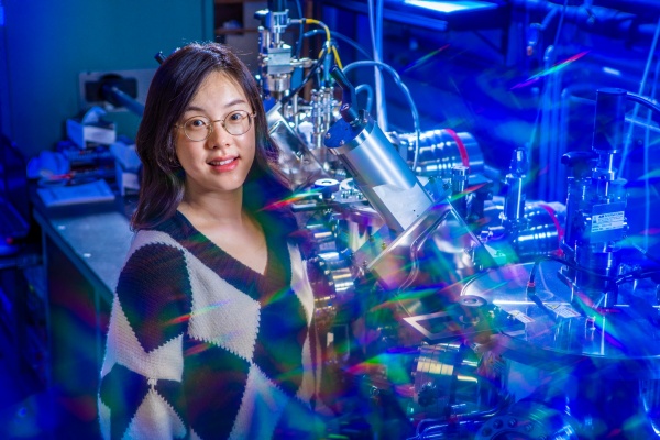 Zoom image: UB physics postdoctoral researcher Mengying Bian. Credit: Douglas Levere / University at Buffalo 