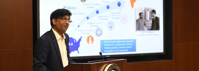 Abhay Karandikar, director, IIT Kanpur, delivers a speech. 