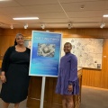 Master's student Melanie March and PhD student BreAnna Rice, both curators of the Black literary archives exhibit. 