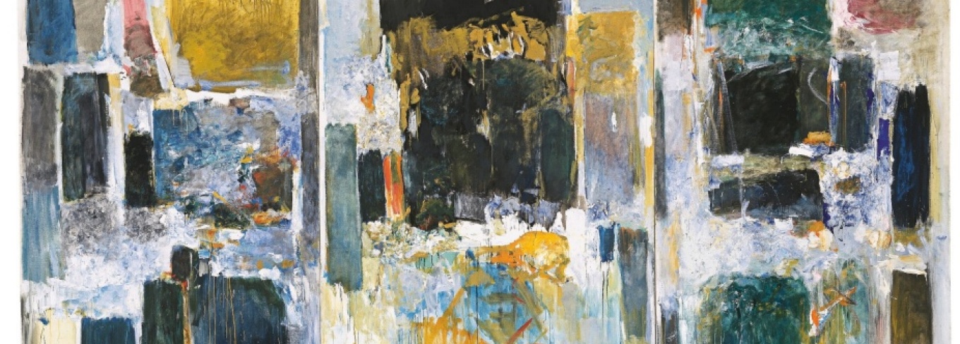 Joan Mitchell, Ode to Joy (A Poem by Frank O’Hara), 1970-71. Oil on canvas, 110 1/2 x 197 1/4 inches. Collection of University at Buffalo Art Galleries. © Estate of Joan Mitchell.