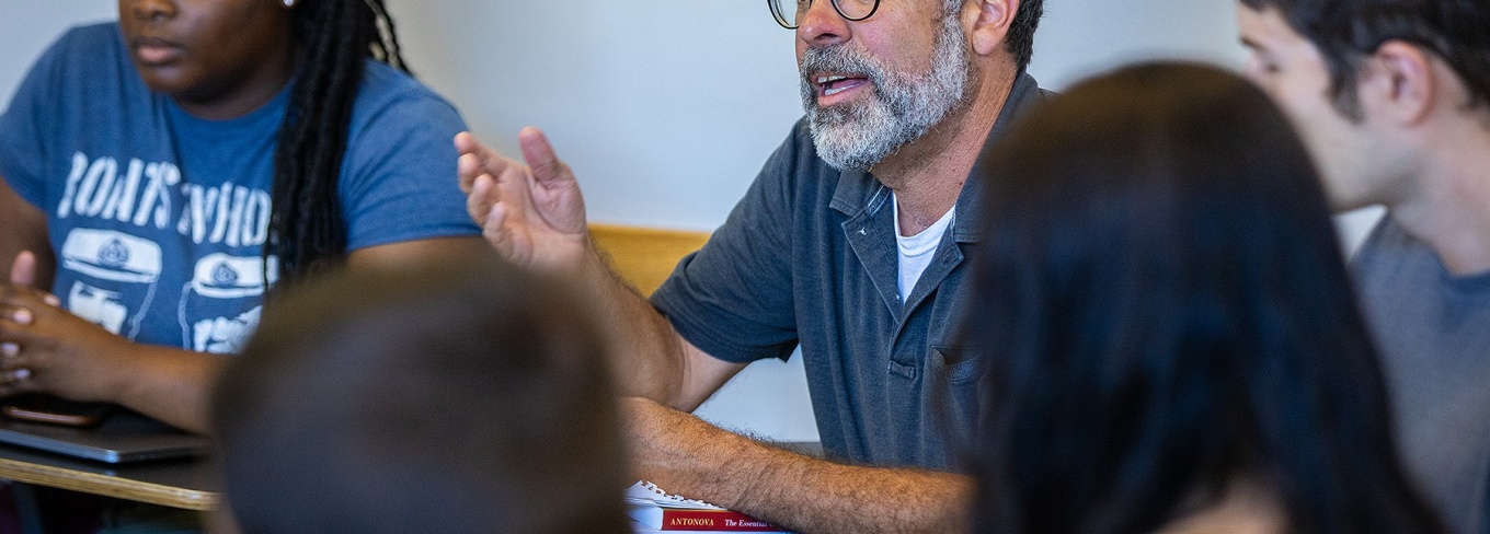 Pablo Mitchell teaching a class. 