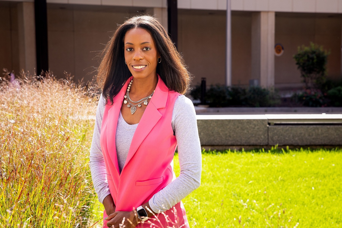 Zoom image: Brittany Jones, a scholar in Black history education and assistant professor of learning and instruction, notes that while many institutions claim to care about diversity and inclusion, the Graduate School of Education&nbsp;&ldquo;has taken actionable steps&rdquo; to diversify its faculty. Photo: Meredith Forrest Kulwicki 