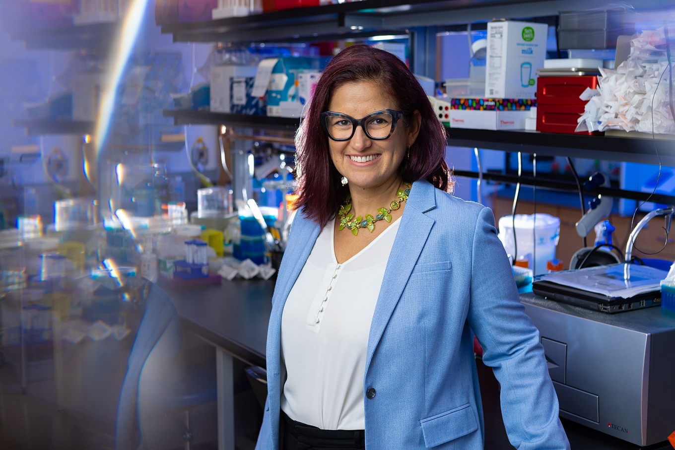 Patricia Diaz pictured in a lab setting. 