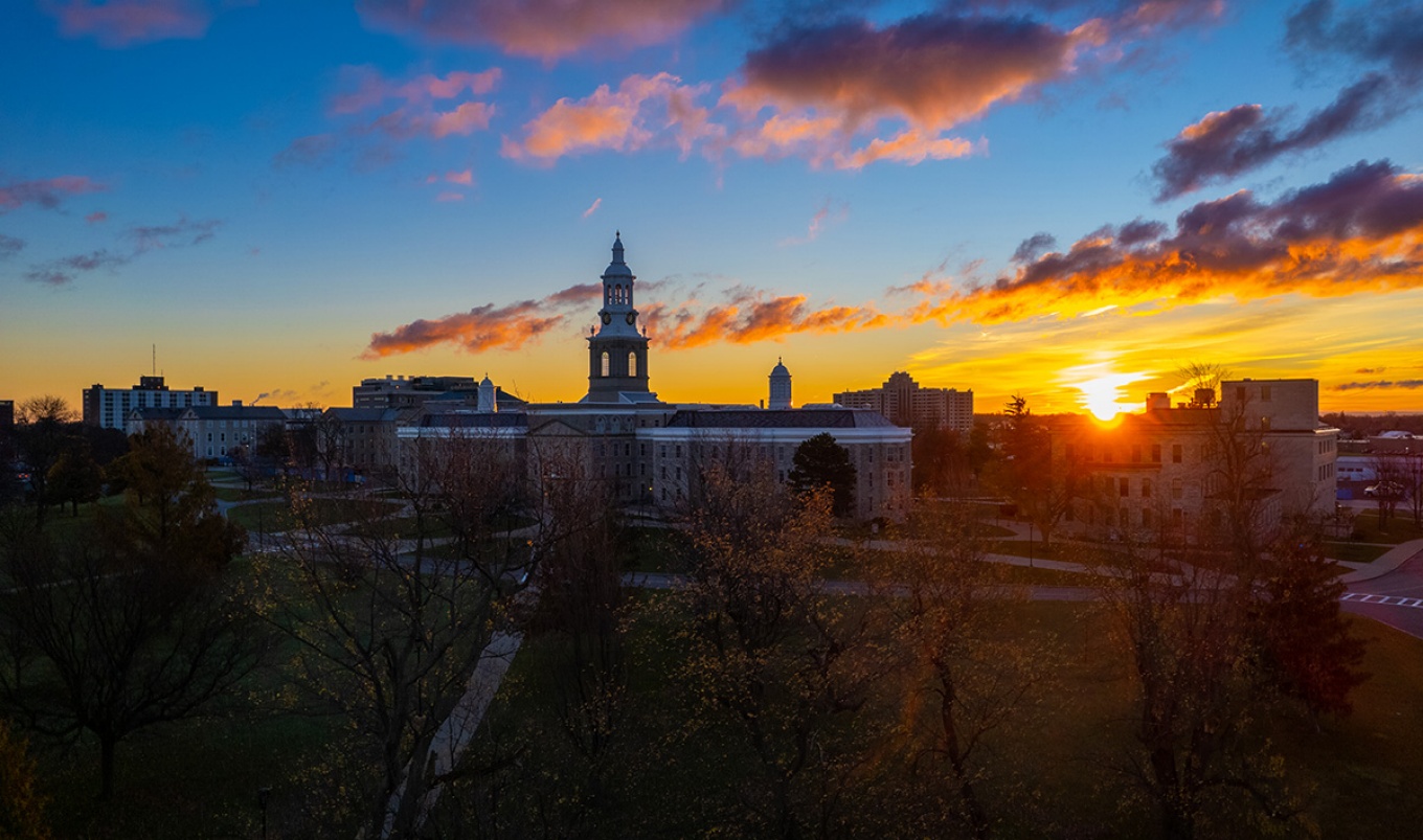 UB's South Campus at sunrise. 