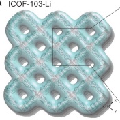 Rendering of a porous ICOF crystal. 
