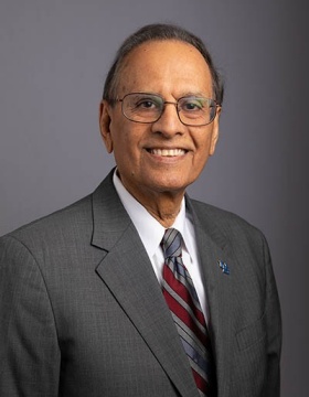 Portraits of President Satish K. Tripathi in a studio setting in Davis Hall, taken in March 2020. Photographer: Douglas Levere. 