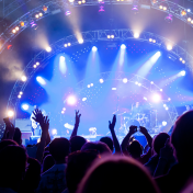A crowd at a concert. 
