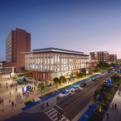 Zoom image: Rendering of Russell L. Agrusa Hall. 