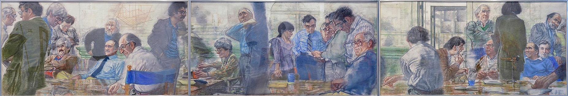 Zoom image: Harvey Breverman, Cabal III, 1987-88, Pastel, conte, charcoal, and graphite on paper, University at Buffalo Art Galleries 
