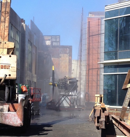 Zoom image: Wind and rain testing involved use of a repurposed airplane engine. Photo: HOK 