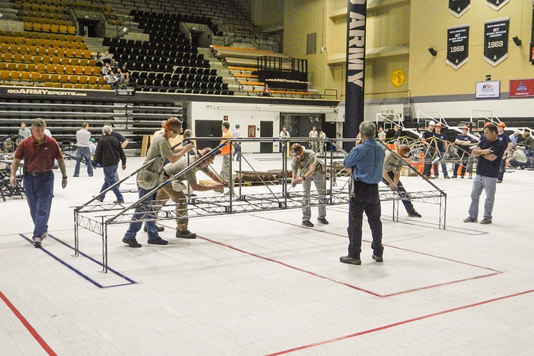 Steel bridge at competition. 