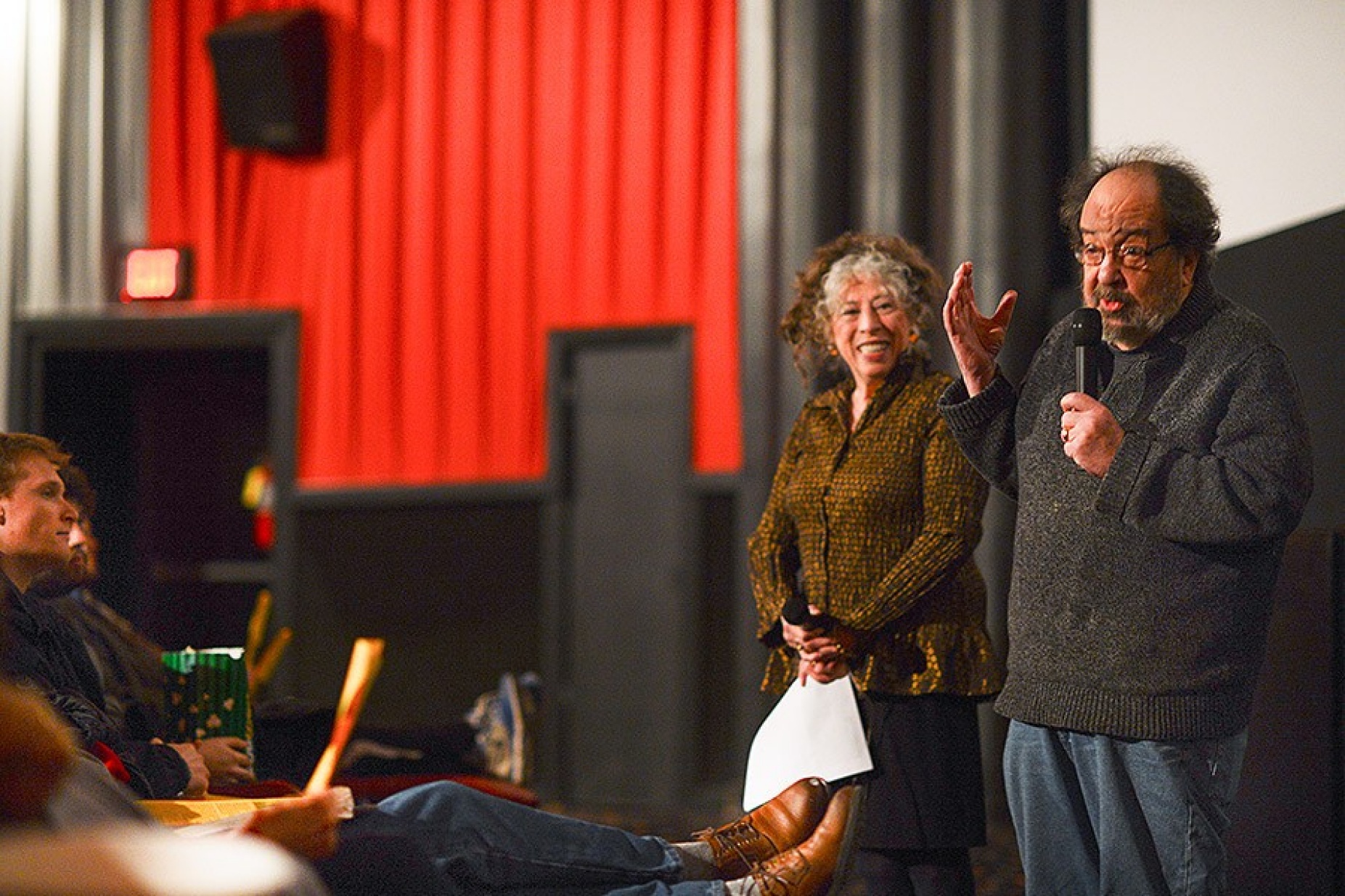 Diane Christian and Bruce Jackson at Buffalo Film Seminar screening. 