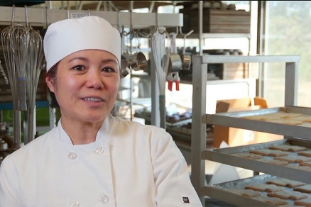 Zoom image: Grace Peters, a bakery supervisor at the Statler Commissary, says she changed the recipe about six months ago to make the cookies softer and taste fresher. 