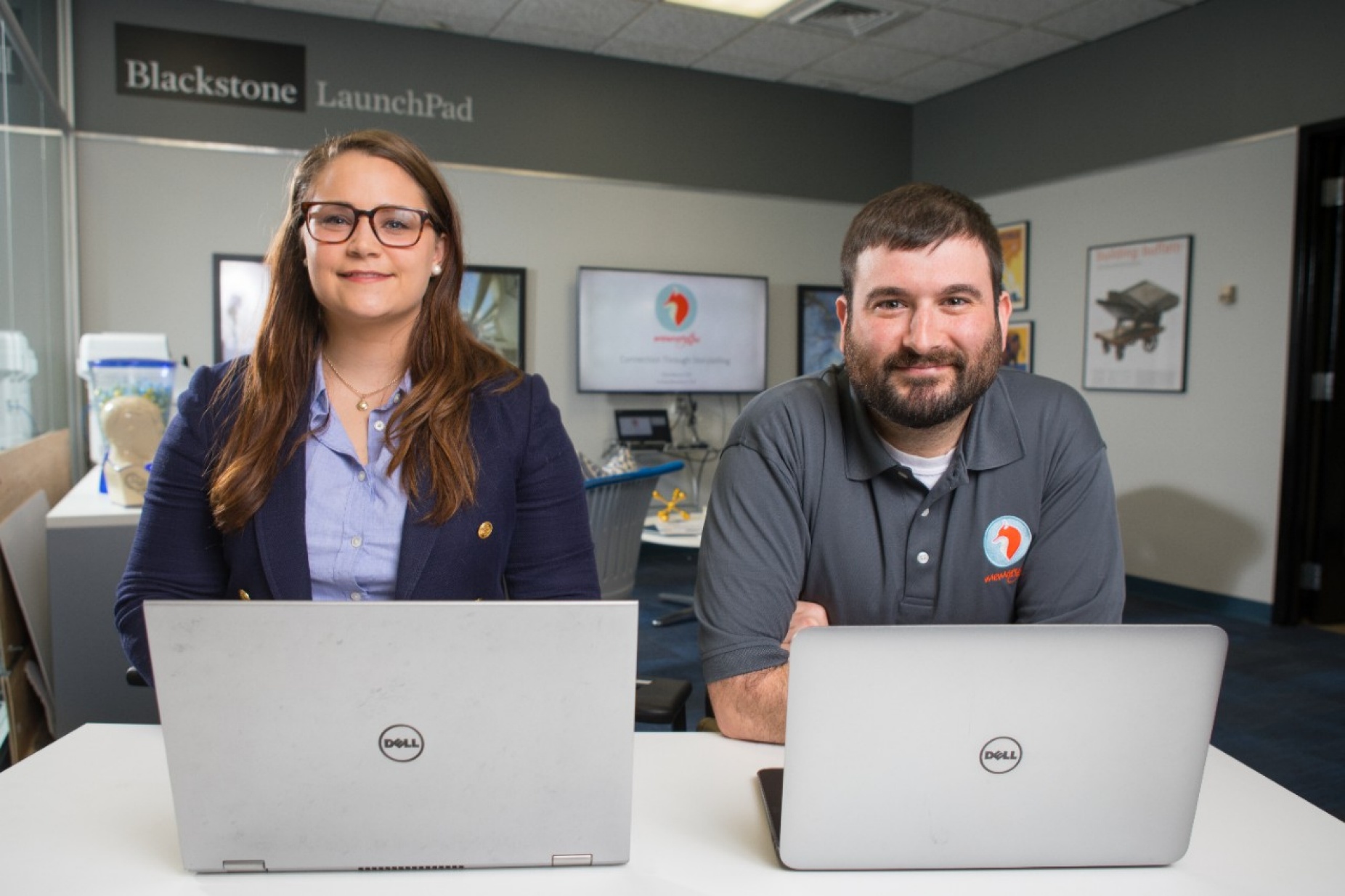 MBA students Lindsay Macaluso and Chris Miano started MemoryFox, a user-friendly app to preserve family history. 