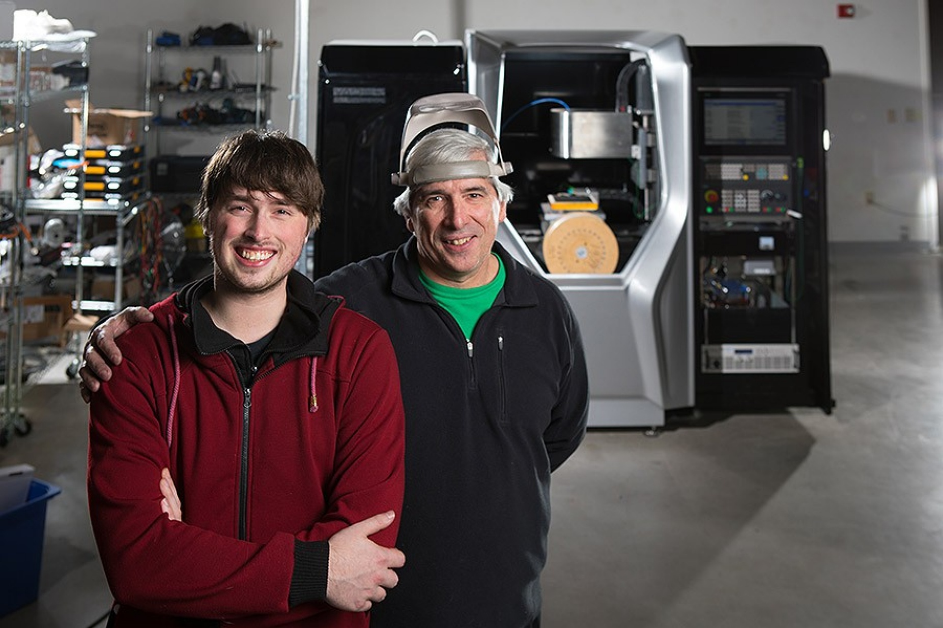 Scott (right) and Zach Vader inside their Amherst, New York, factory. Credit: Douglas Levere.