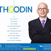 ad for cloe conference featuring image of Seth Godin. 